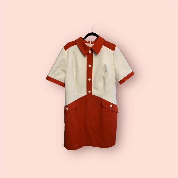 Marmelade Mod Orange and White Dress - Picture 1 of 7